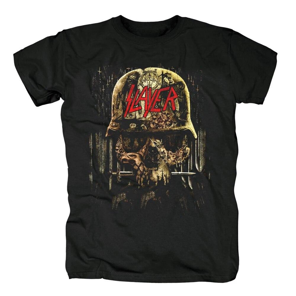 Vintage Slayer Show No Mercy T Shirt Unisexs Fashion Short Sleeve Tshirt Harajuku Streetwear Hip Hop Cotton T-Shirt Tee Tops