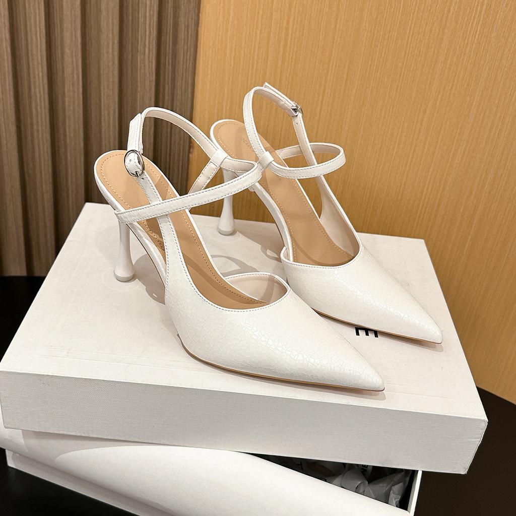 6188-3 Sexy one-word single shoes with bag head and thin heels, new summer empty pointed single shoes, pedicure high heels