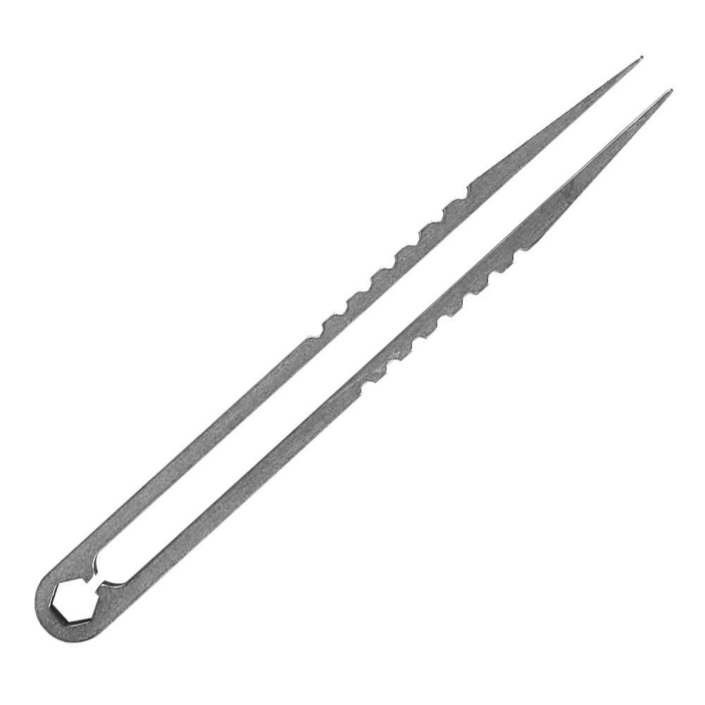 Portable     Alloy Tweezers Outdoor Survival Camping Travel   Tool(Steel Color)