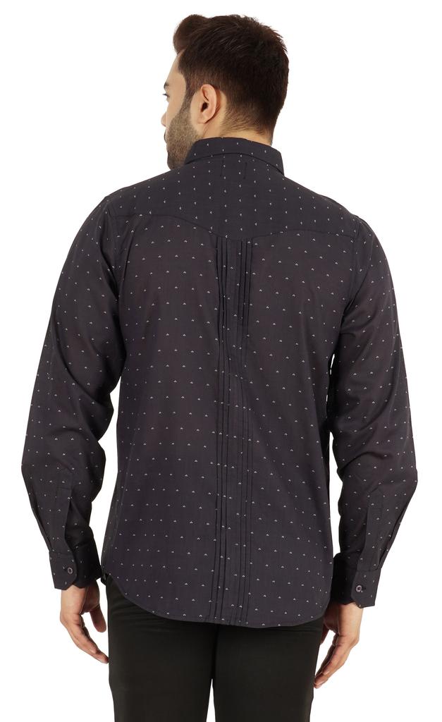 Bestman Printed Shirt For Mens Full Sleeves With Cuff Slub Cotton Shirt Office