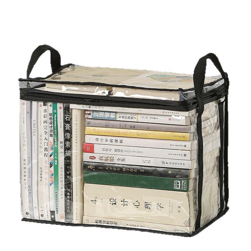 Foldable Book Box Student Dormitory Classroom Book Organizer Transparent Waterproof Household Book Organizing Storage Box