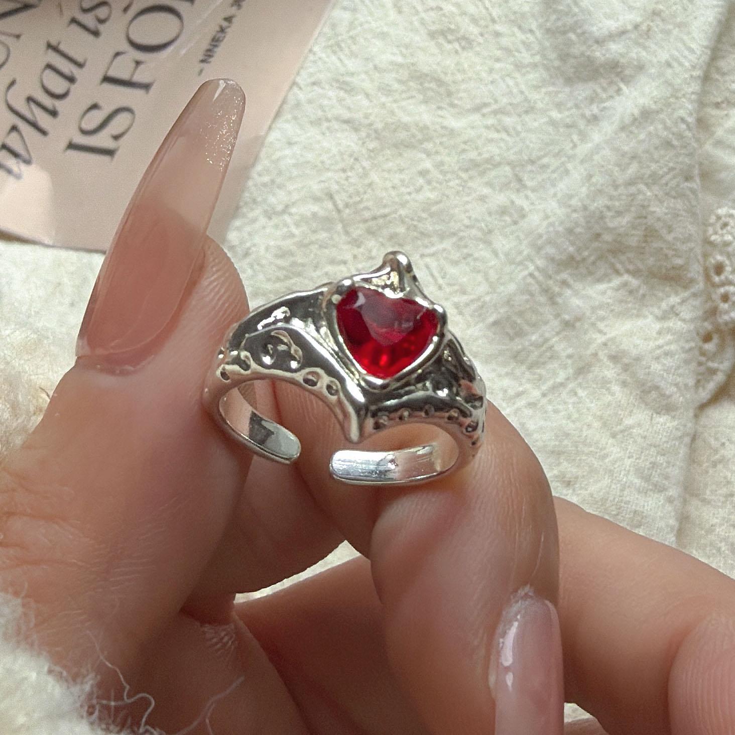 

925 Sterling Silver Rings for Women Couple Minimalist Handmade Simple Pink Green Stone Ring Fine Jewelry Gift Prevent Allergy resizable