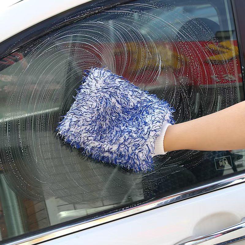 1Pcs Microfiber Thick Car Cleaning Mitts Plush Car Wash Mitt Auto Wash Accessories Car Cleaning Tools Dusting Gloves