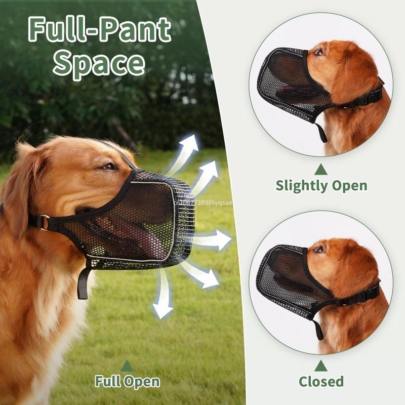 1Pcs Soft Dog Muzzle for Small Large Dogs Mask Anti Biting Chewing Licking Breathable No Bark Mesh Printed Full Coverage Muzzles