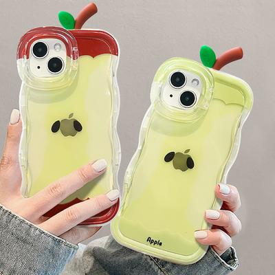Apple Core Suitable for IPhone16 Mobile Phone Case 13promax Transparent Silicone 15 Leaf Doll 14 Double Bracket 11
