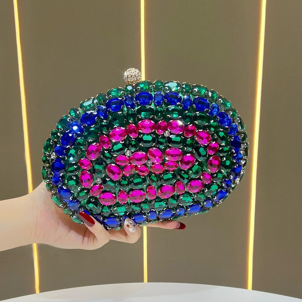 High Society Evening Party Bag - Fashionable Diamond-studded Handbag, Chain Strap Handbag, Crossbody Bag, Women's Bag
