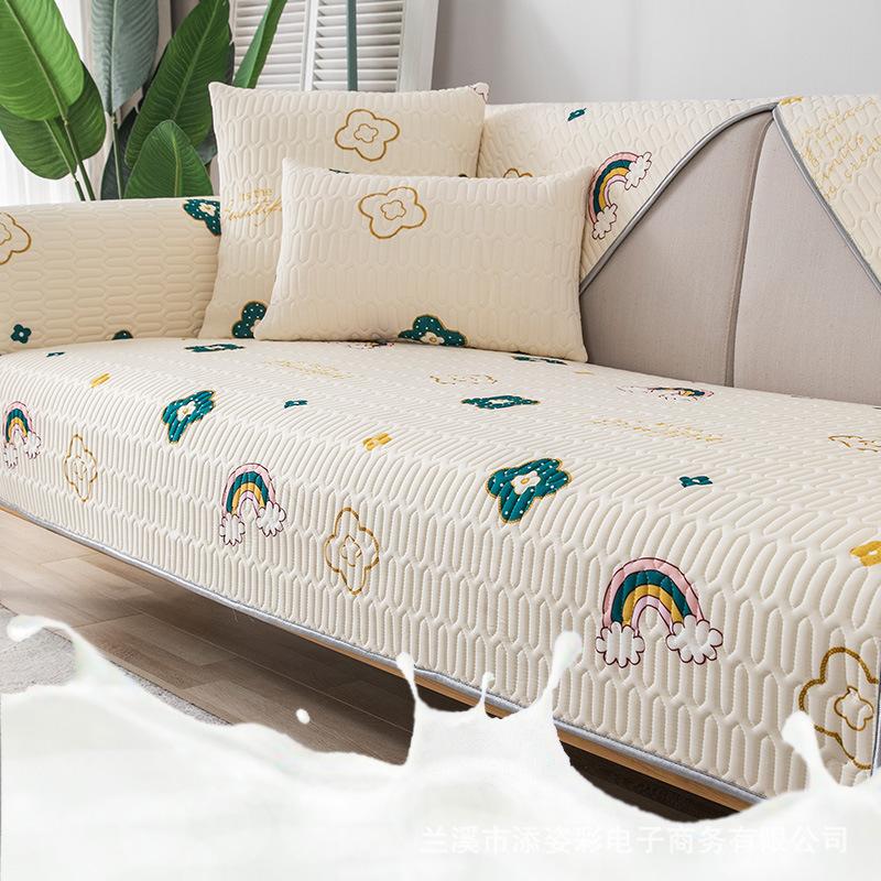 

Ice Silk Sofa Cushion Four Seasons Universal Non Slip Summer Lazy Mat High End Soft Cover Towel 70*70