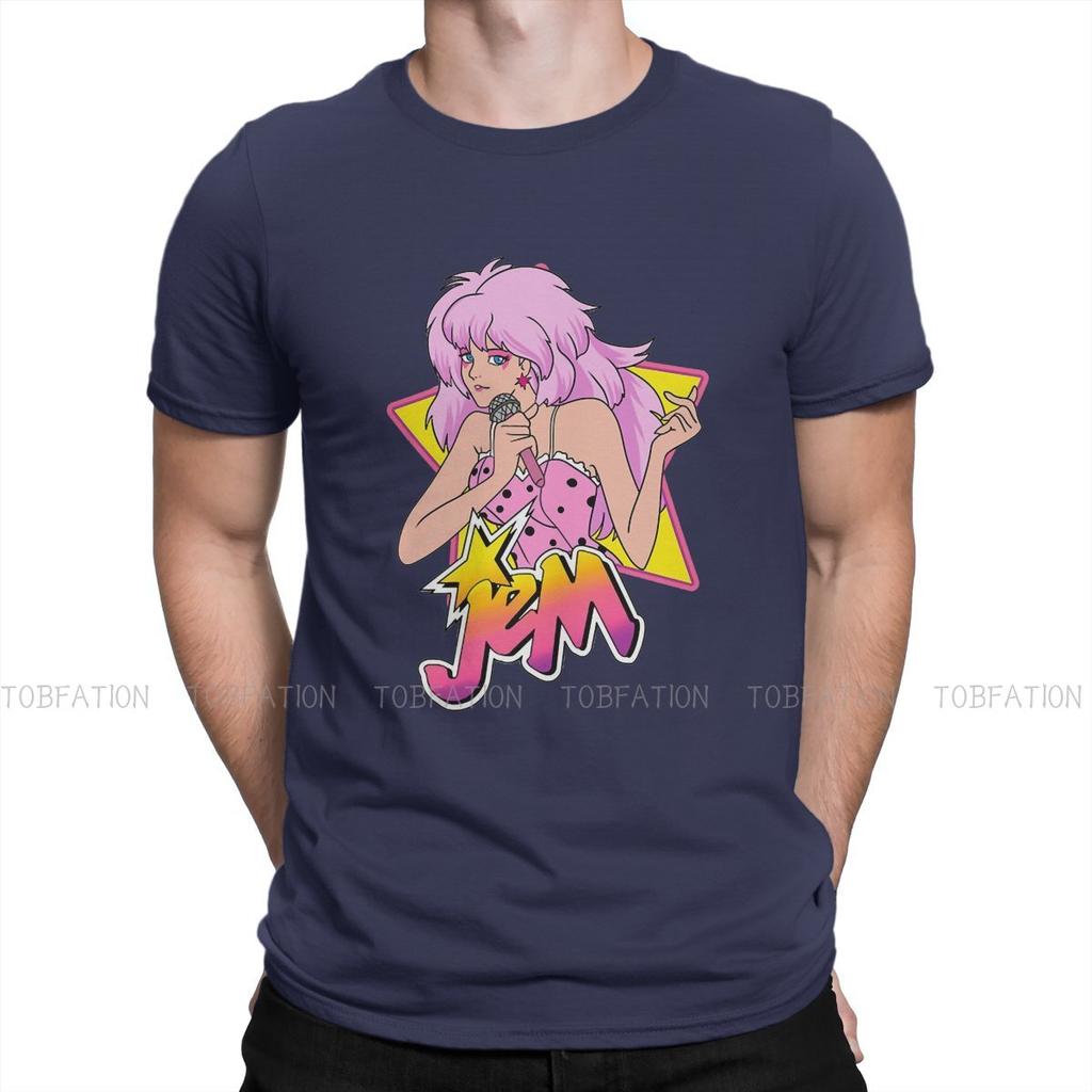 Jem and the Holograms Rockstar Tshirt Graphic T Shirt Punk Hot Sale 100% Cotton O-Neck Men's Streetwear