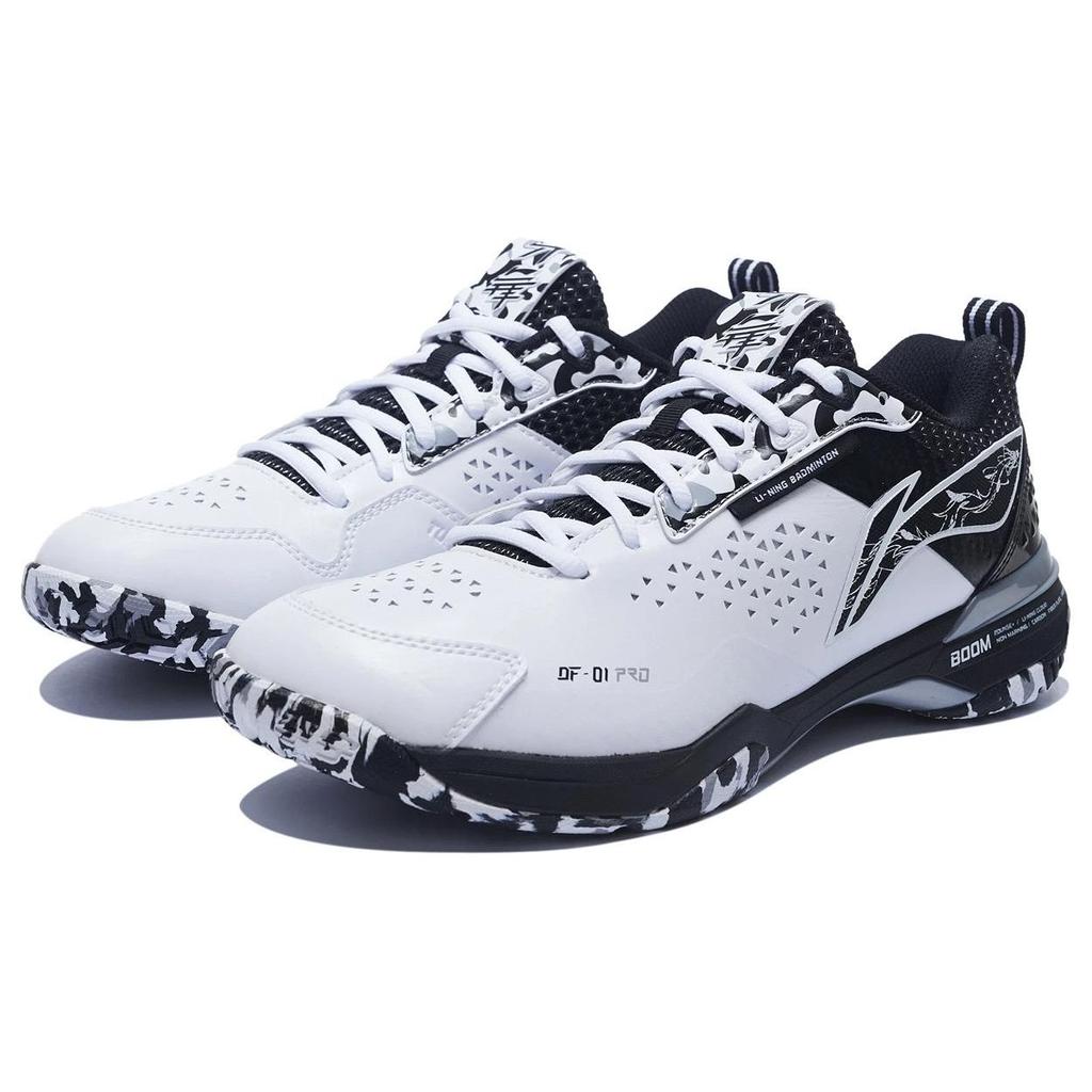Li Ning Blade Pro Non-Slip Wear-Resistant Low-Top Badminton Shoes Unisex Shoes White Black AYAT005-3