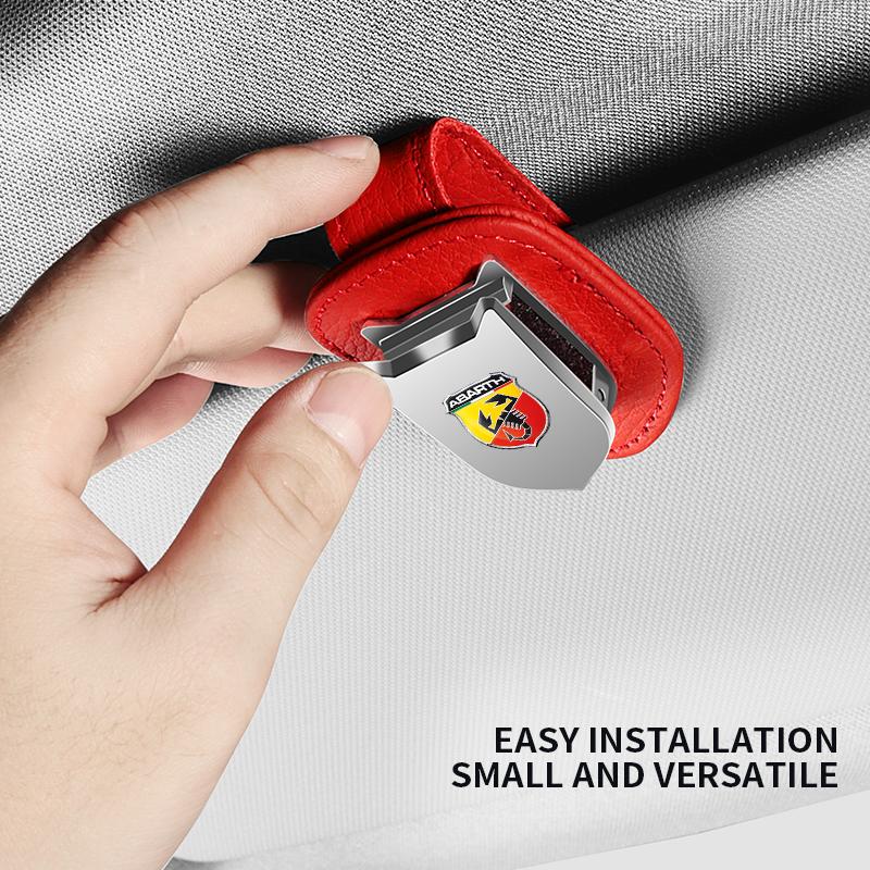 HIUWL1 Parasole per Auto Porta Occhiali Clip per Occhiali da Sole Porta Biglietti Stand Emblema Per Abarth FIAT 500 FR Stilo Doblo Tipo Lancia Musa