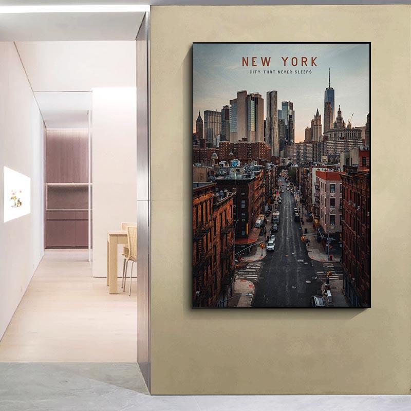 

Городские плакаты, принты с ночным пейзажем Нью-Йорка, картины и принты на холсте, современная гостиная, офисный декор, фотографии без рамки 21*30cm No Frame