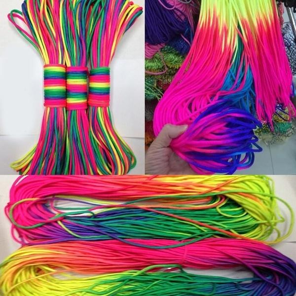 Buy Rainbow Color 550 Paracord Rope Parachute Cord Camping Hiking