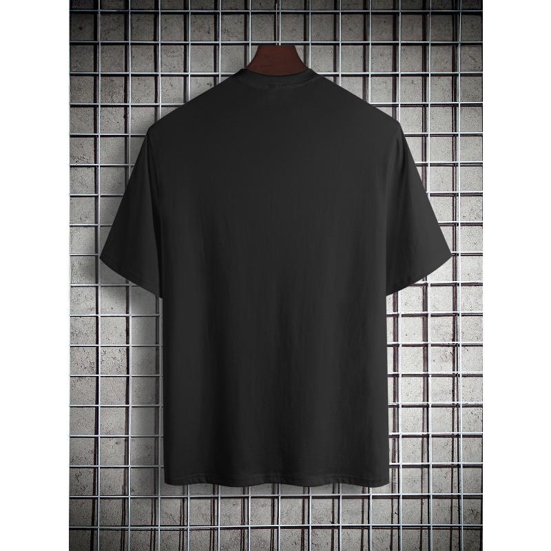 Short-sleeved T-shirt American Fashion Trendy Printed Bottoming Shirt for Men and Teenagers Spring and Summer Round Neck Casual Versatile Top