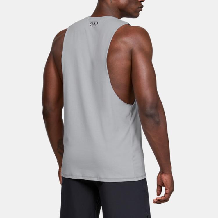 Under Armour Project Letter Print Sports Breathable Vest Men Vests Gray 1346097-011