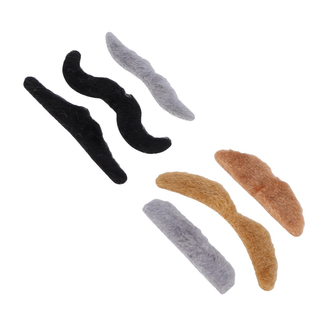 6 ks Samolepicí Novinka Knír Individualizovaný Kostým Falešné Kníry Samolepky