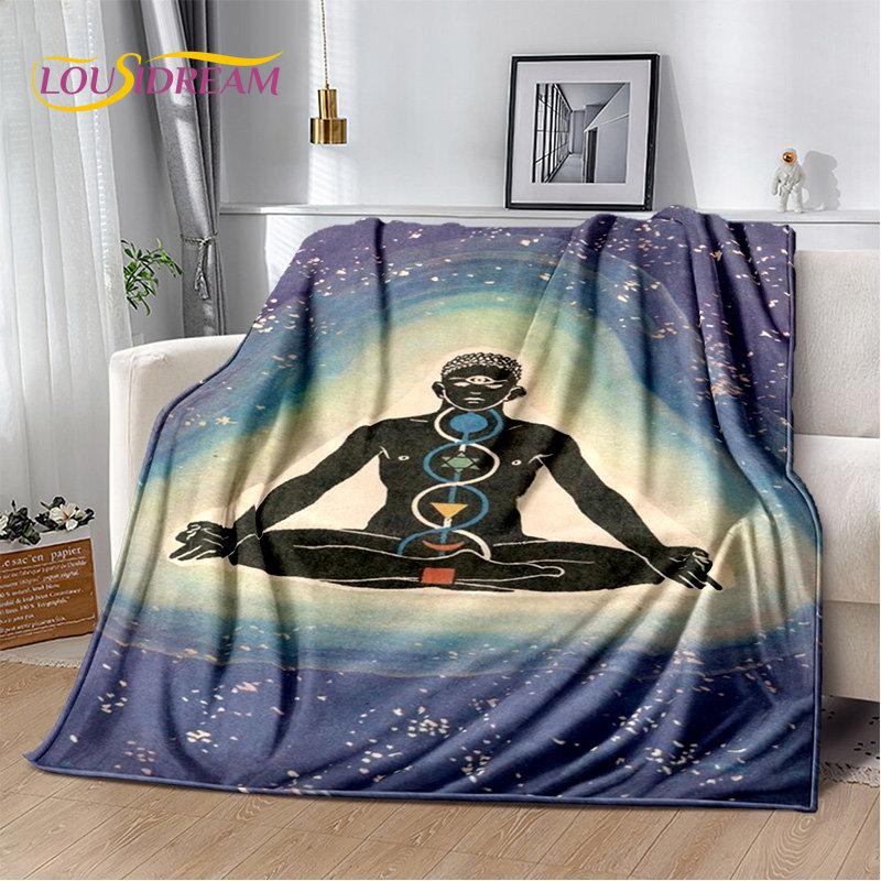 Rainbow 7 Chakra Mandala Bohemia Soft Plush Blanket,Flannel Blanket Throw Blanket for Living Room Bedroom Bed Sofa Picnic Cover