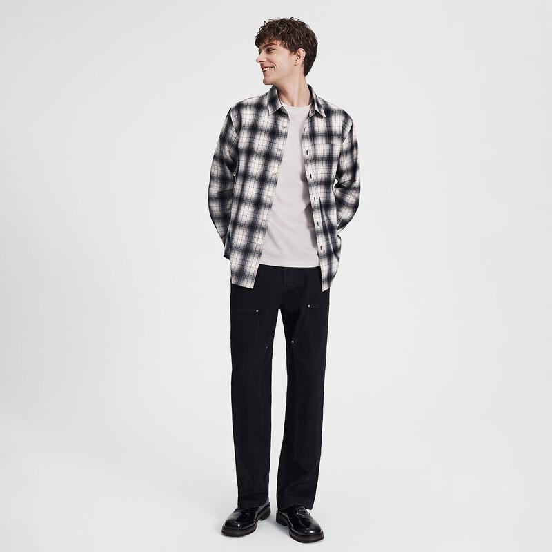 Navigare Men's Plaid Antibacterial Cotton Long-Sleeve Shirt