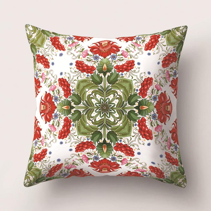 

Geometric Polyester Pillowcase Ethnic Style Color Blocks Lines Retro Cushion Cover 45 * 45 without pillow core