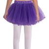 Girls Tutu Mesh Dance Skirt Elastic Waistband Solid Color Four Layer Design Ballet Practice Performance Skirt