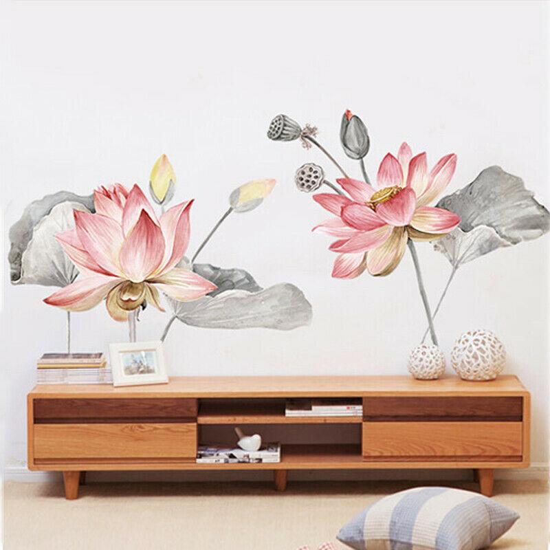 3D Lotus Flower Art Wall Sticker Room Home Background DIY PVC Removable Decal 3D Lotus Flower Art Wall Sticker Room Home Background DIY PVC Removable Decal