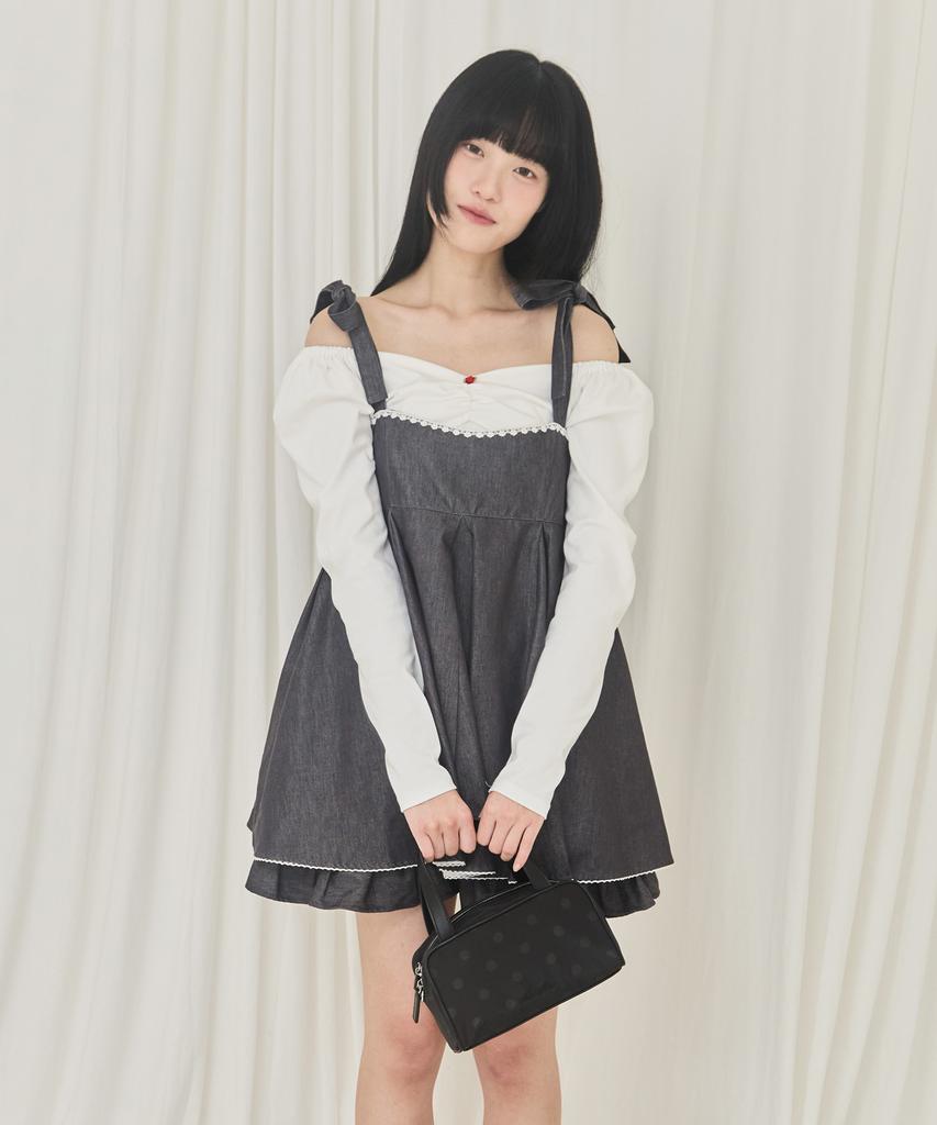 Alkialka Balloon Mini Dress (Black)