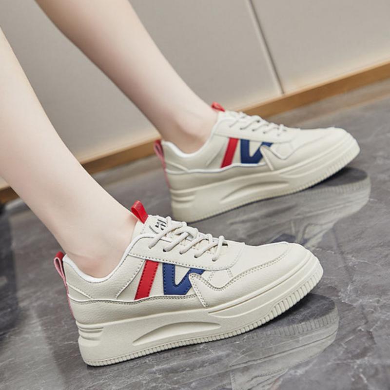 Women's Spring and Autumn Breathable White Shoes Flat Shoes Single Shoes All-match Casual Sports Shoes