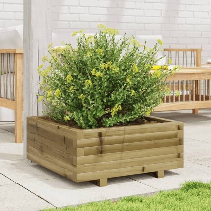 VidaXL Planter 60x60x26.5 Cm Impregnated Pine Wood, Outdoor Planter, Flower Box, Plant Box, Planter Box of 847302