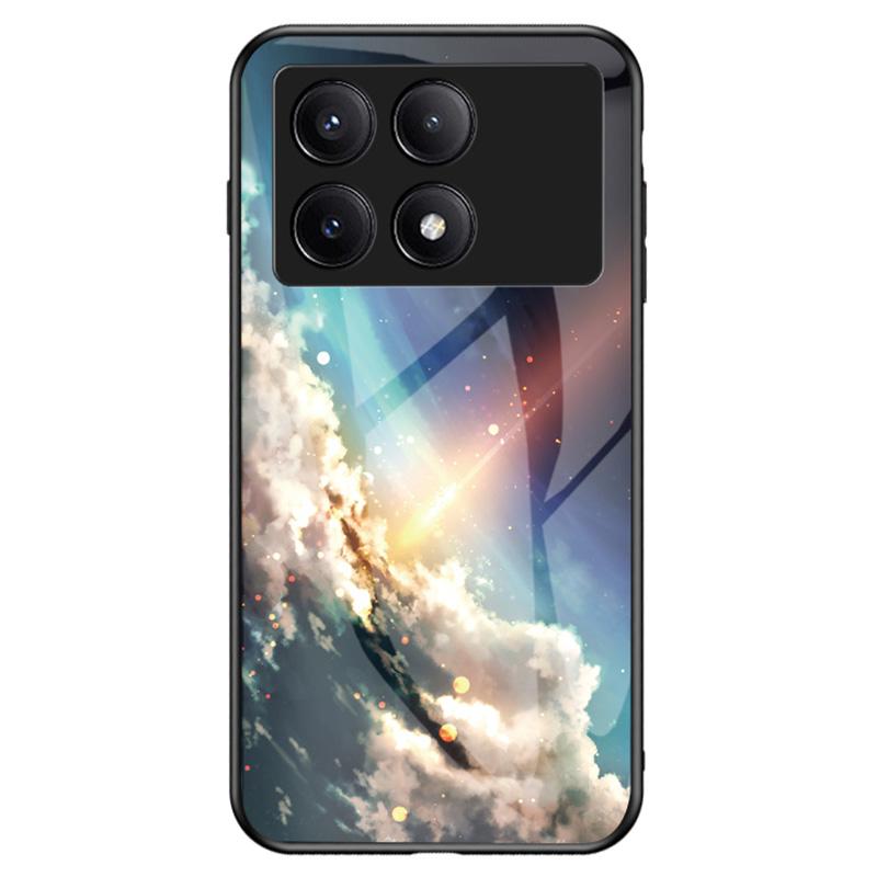 

For Xiaomi Redmi K70E 5G/Poco X6 Pro 5G Tempered Glass Phone Case Starry Sky Pattern Bright Starry Sky
