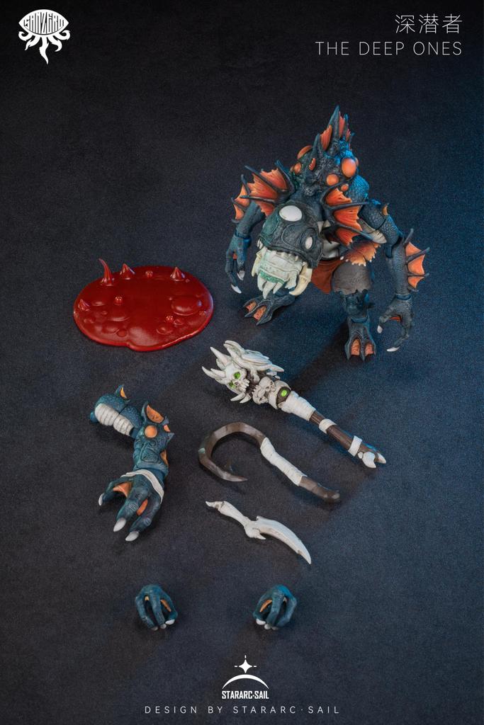 STARARC TOYS SAN ZERO Series THE DEEP ONES and POM Painted Movable Figure [Orange] PVC, ABS,