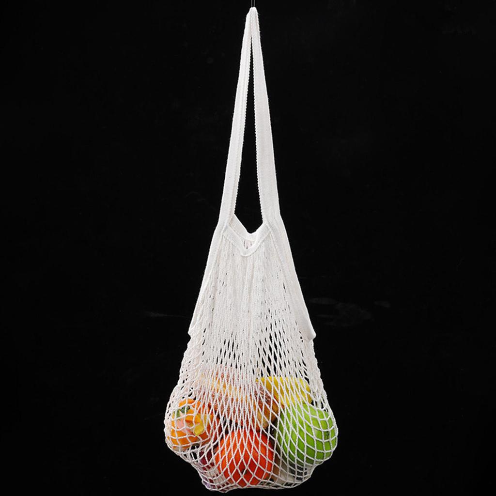 4 Pieces Grocery Shopping Net Bag Cotton Mesh Accessories Portable Easy to Use Netted