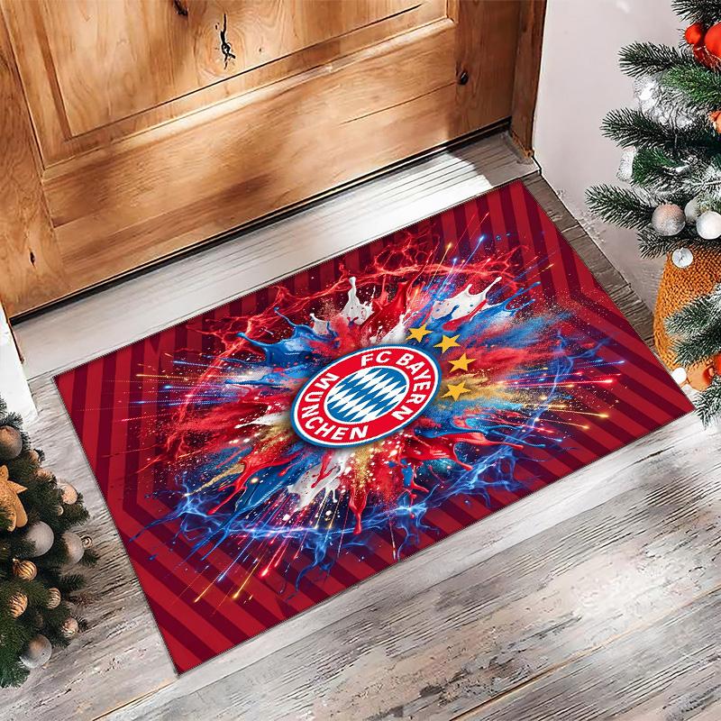 Bayern Munich Printed Flannel Area Rug Non Slip Soft Polyester Floor Carpet Indoor Decor Mat for Bedroom Living Room Sofa Game Room Home Decoration