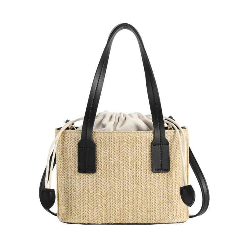 Summer Korean Woven Handbag With Pu Material For Casual Vacation Women