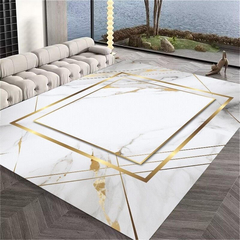 

Роскошный черный ковер с золотой инкрустацией для дивана в помещении и на улице, украшение, кофейные столики, коврик для зоны, нескользящий мягкий коврик для детей 60*90cm
