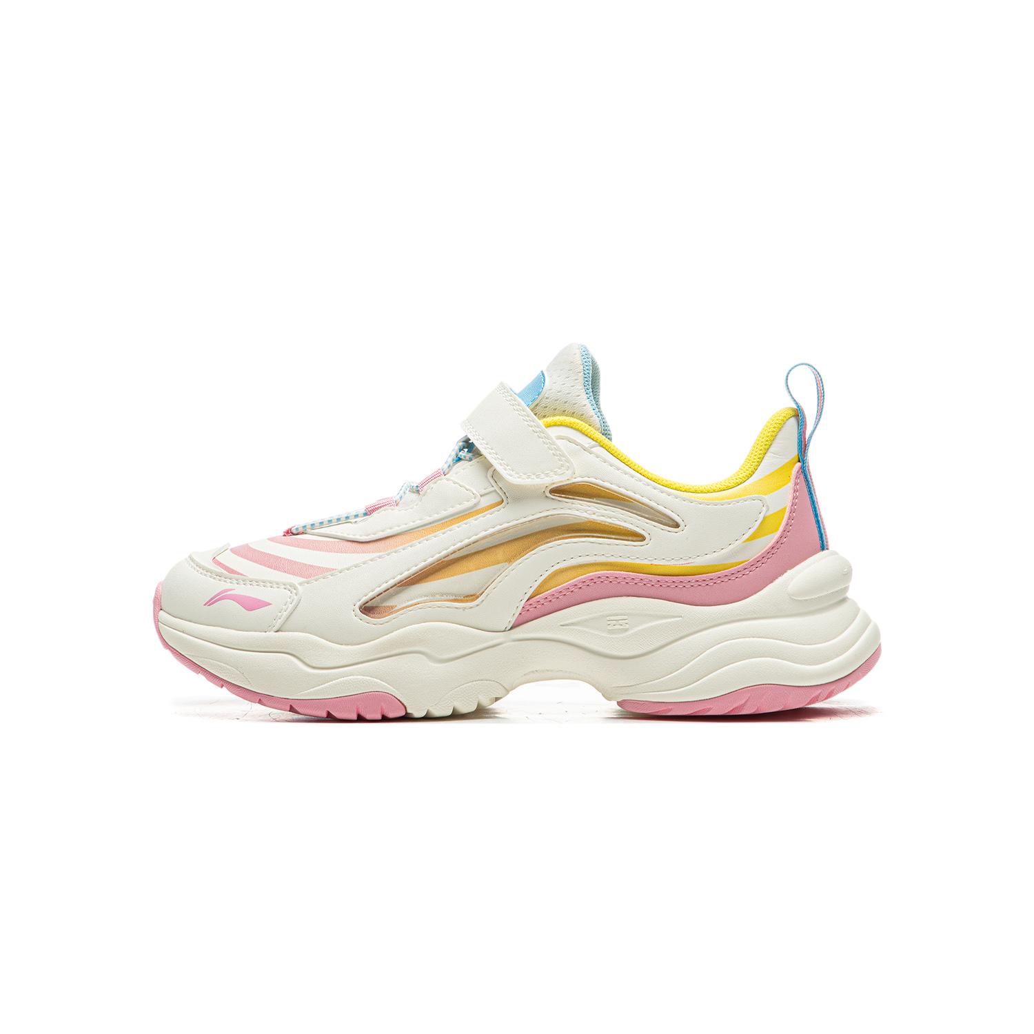 

Li Ning Детские Модные Универсальные Амортизирующие Низкие Повседневные Кроссовки Детские кроссовки Розовый Белый YKCU206-6 35