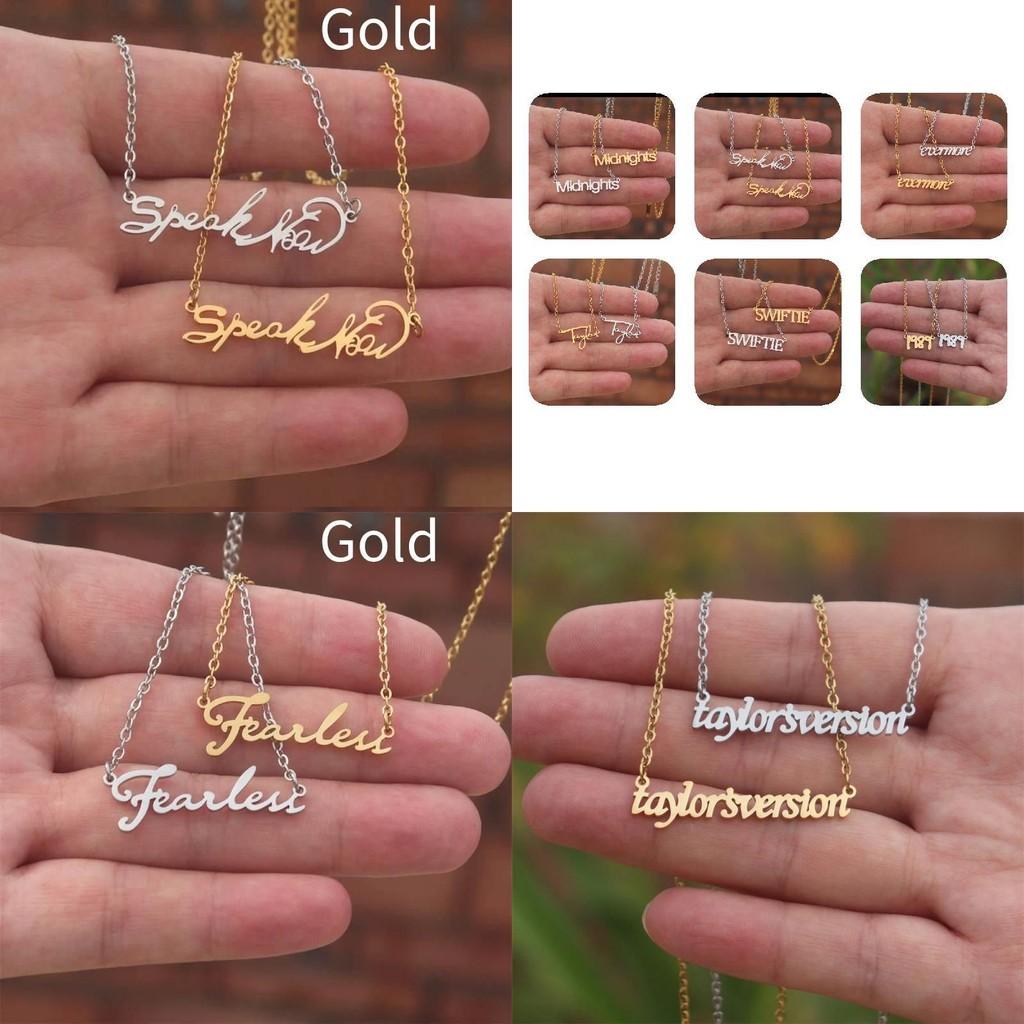 Taylor Stainless Steel Necklace Pendant Pop Singer Signature Jewelry Letter Number Style