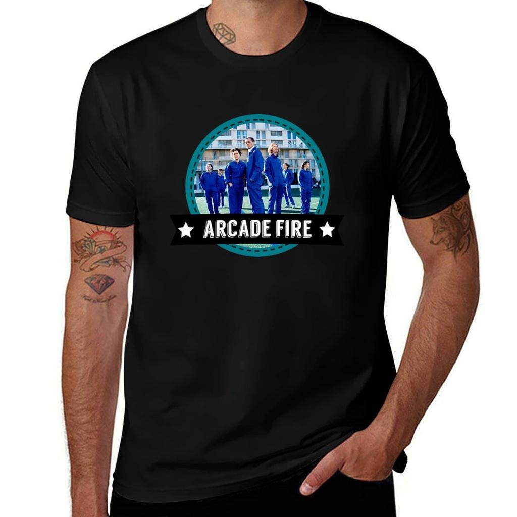 Arcadefire Tshirt Minimalist Plain Crew Neck Tshirt