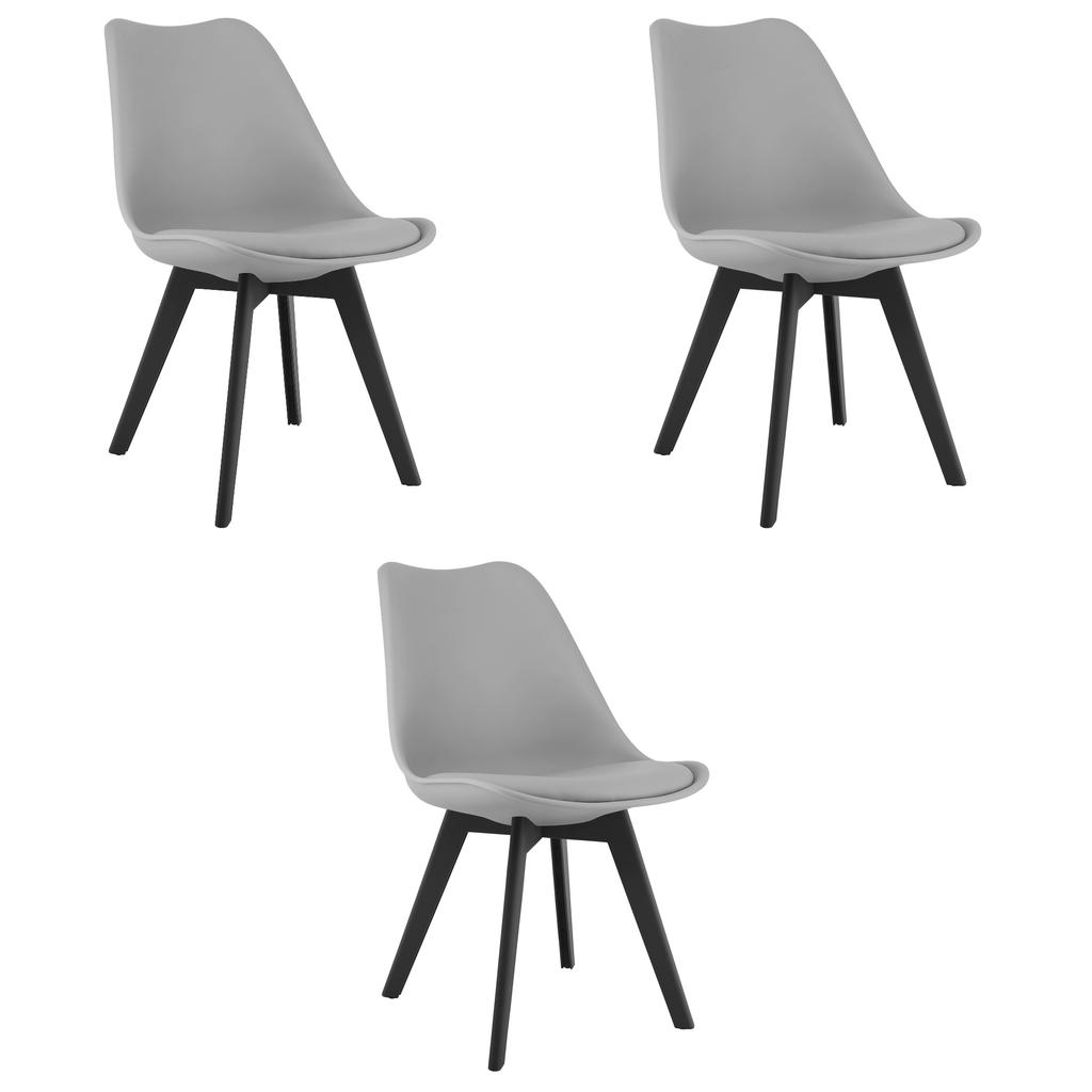 Mark Chair - Gray / Black Legs X 3
