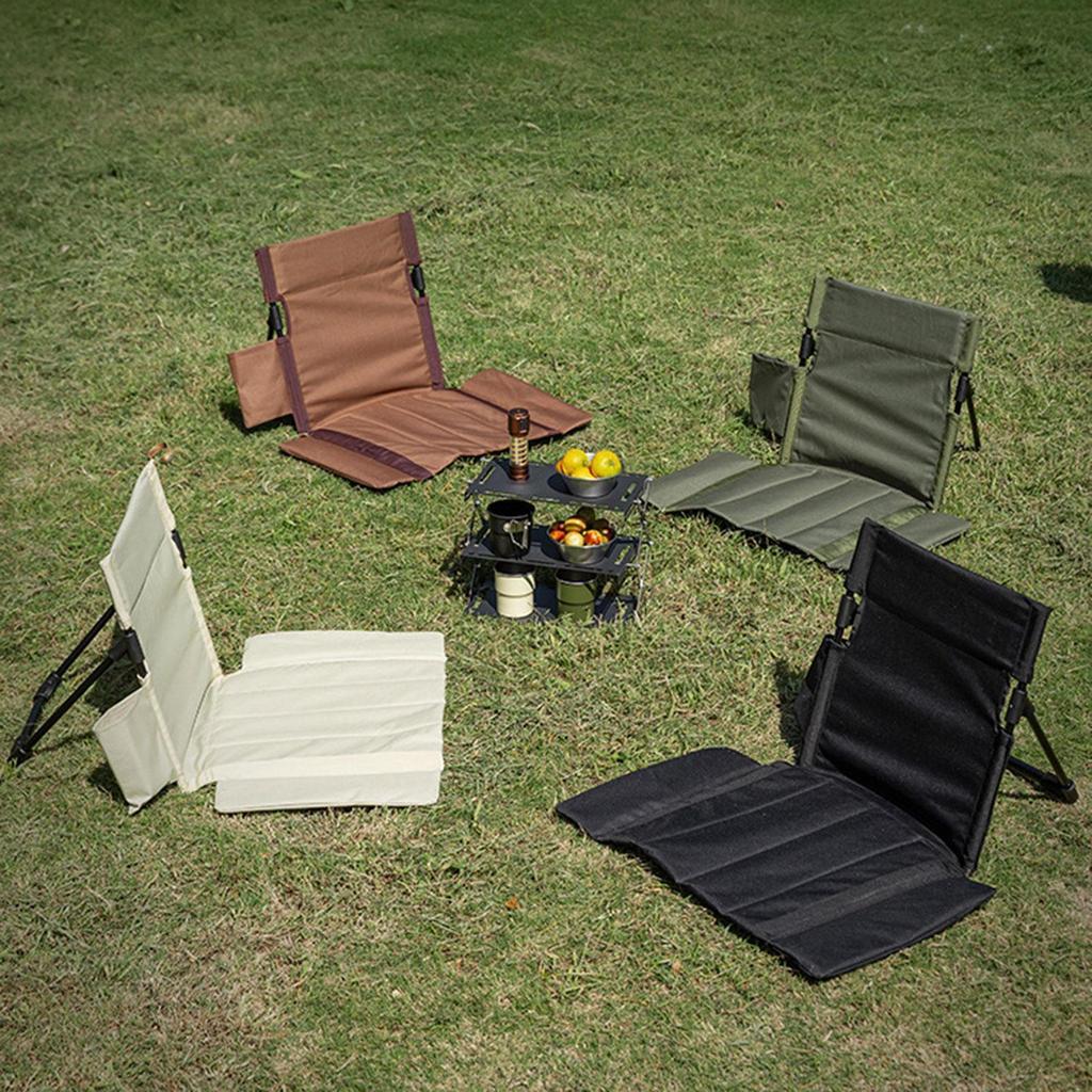 Outdoor Camping Backrest Floor Chair with Carry Bag Camp Foldable Chairs Pad,