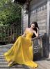 High-end Dress Skirt Pamine Design Long Dress Seaside Vacation Halter Suspender Dress Beach Dress Long Dress