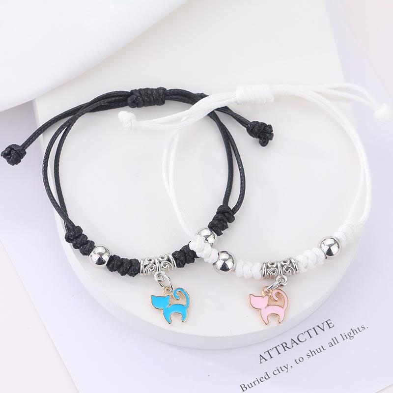 Bracciale intrecciato fatto a mano, braccialetto portafortuna, braccialetto intrecciato minimalista, braccialetto regalo colorato con apertura regolabile