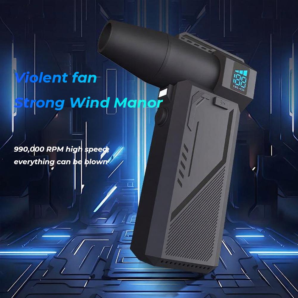 Turbo Jet Blower 990000RPM Brushless Motor Powerful Air Blower 10000mAh Digital Display Strong Breeze High-speed Turbo Fan