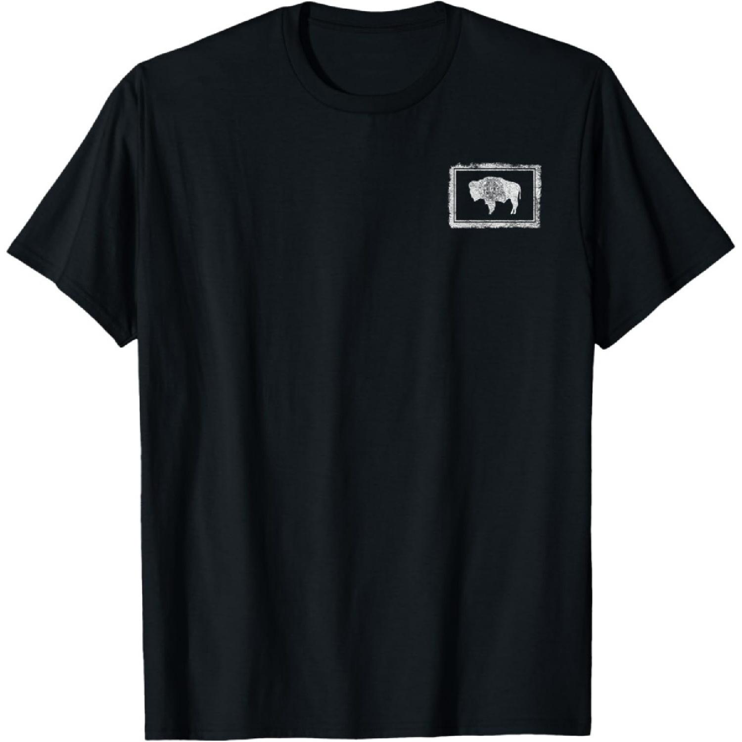 Футболка с флагом штата Вайоминг и американским бизоном(1) S