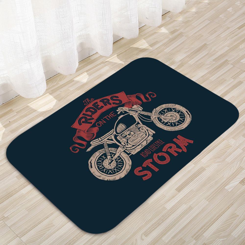 

Retro motorcycle series patterns Floor Mats Home Carpet Door Mats Modern Home Decor Carpet Bathroom Anti-Slip Floor Mats 144 40cmx60cm