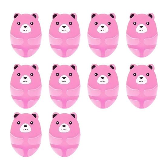 Cute Bear Plugs Holders Adhesive Wall Hook Plastic Phone Charger Holders No Drilling Needed Wall Mounted Organizer for Plugs Charger Storage