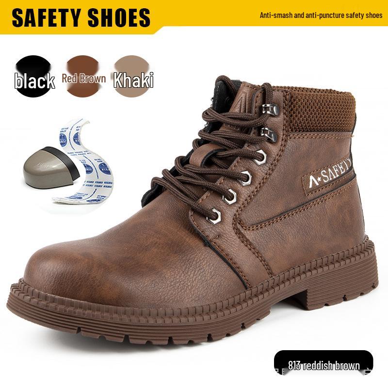 Men's Lightweight Foldable Water-Resistant Safety Shoes - Anti-Smash & Anti-Puncture Protective Work Footwear
