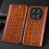 Crocodile Pattern Genuine Leather Flip Case for Xiaomi Poco M8 Pro Business Retro Book Style Wallet Cover