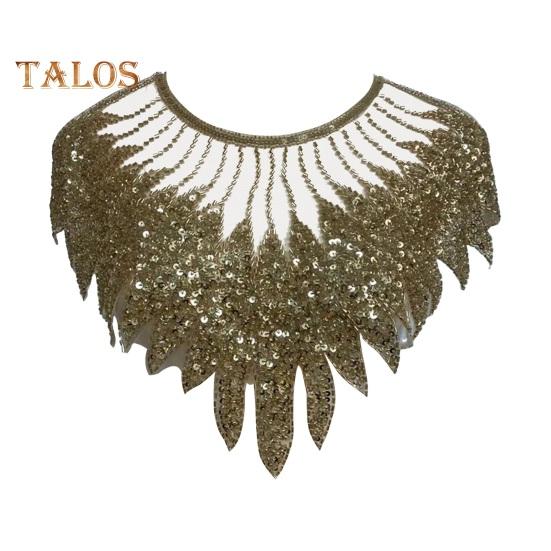 

Аппликация из пайеток, сетка, разрезание, форма пера, платье, блузка, декор, сделай сам, шитье, нашивка, аксессуары для одежды, свадебная одежда, украшения золотистый