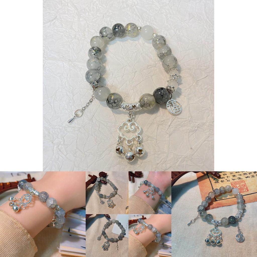 Elegant New Chinese Style Bracelet With Alloy Peace Lock Beads And Vintage Charm