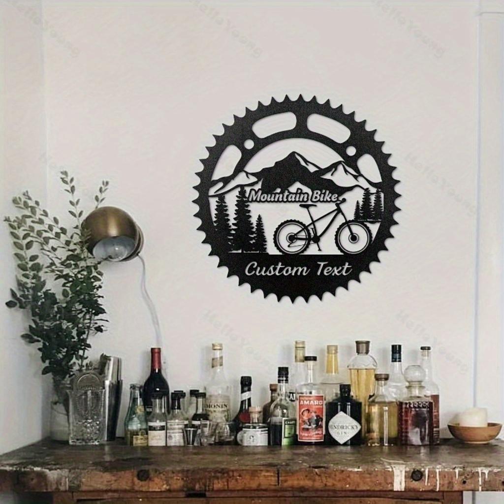 Customizable Metal Wall Art Mountain Bike Surname Home Restaurant Decor