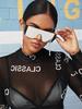 Flat Top Classic Square Sunglasses Woman Brand Designer Shield Punk Mirror One Piece Eyewear Coating Shades UV400